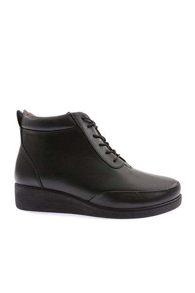 DGN Thick Sole Side Zipper Lace up Women's Boots Black 5412713
