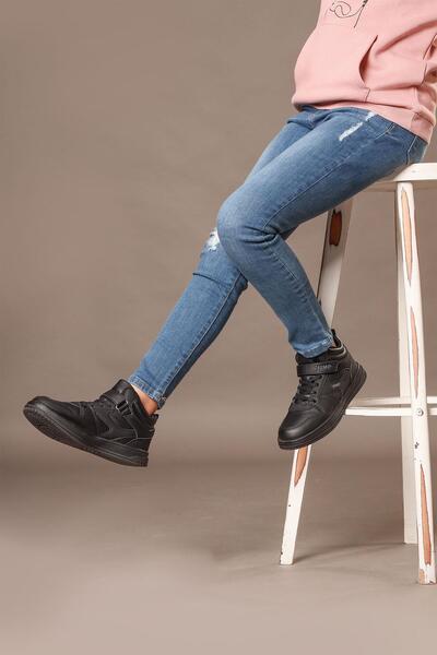 Jump 27758 Velcro High Top Black Unisex Kids Sneaker Casual Sports Shoes