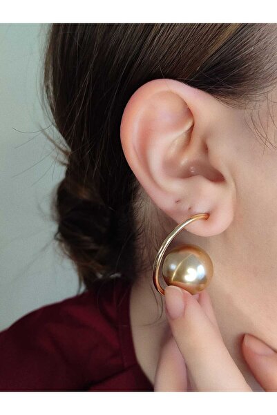 ÜMRANİKA JEWELLERY Gold Detaylı Dore İnci Küpe