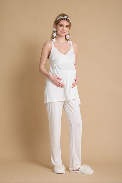 venera Elegant Elegant Venera Pajama Set Maternity Lace Details