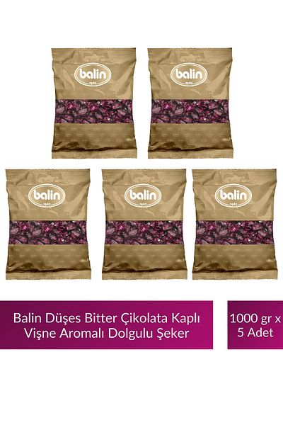 Kahve Dünyası Balin Duchess Chocolate Covered Cherry Flavored Hard Candy 1000 g X 5 Pieces