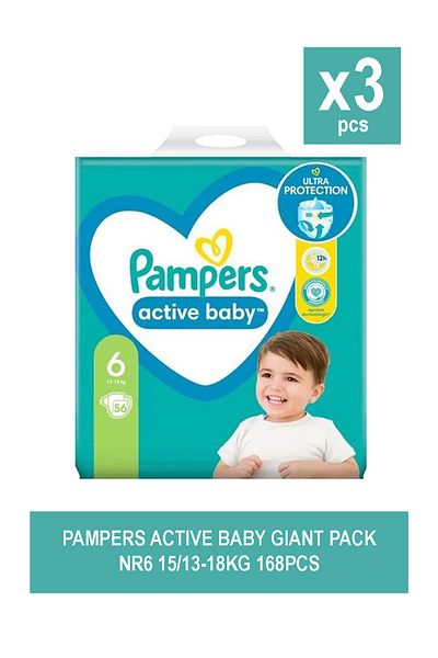 Pampers ACTIVE BABY GIANT PACK NR6 15/13-18KG 56PCS X 3