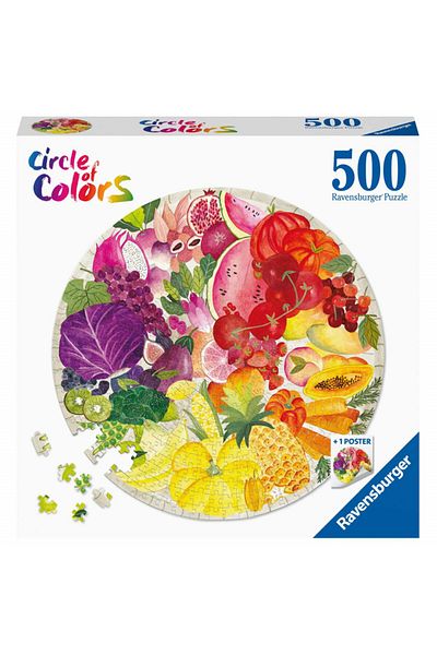 RAVENSBURGER Fruits and Vegetables Circle Puzzle, 500 Pieces