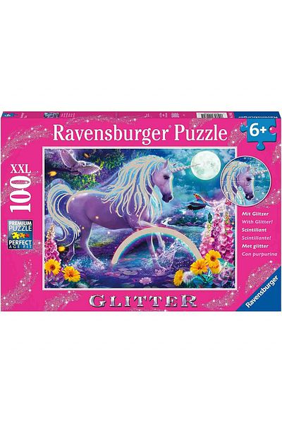 RAVENSBURGER Unicorn Glitter Puzzle, 100 Pieces