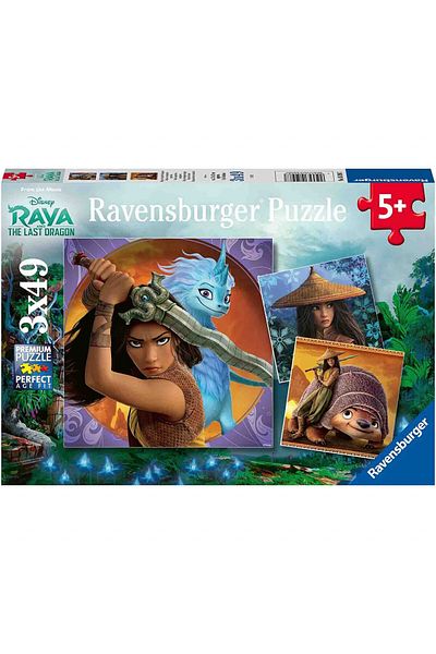 RAVENSBURGER Puzzle Raya Si Ultimul Dragon, 3X49Piese