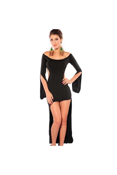 pink life Black Backless Dress