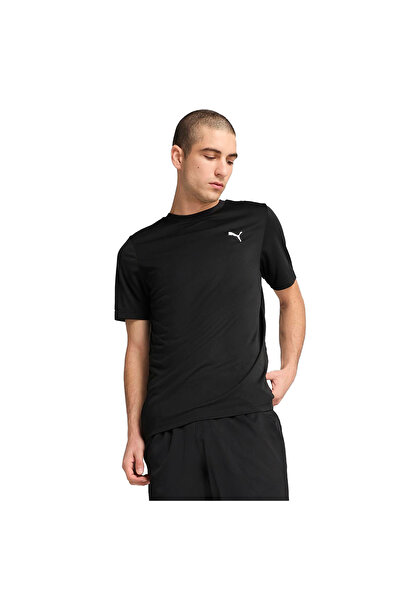 Puma Ανδρικό μπλουζάκι με μαύρο λογότυπο Ess Small Poly Tee 68254201 68254201-Μαύρο