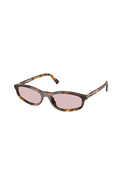 Miu Miu Women Uv400 Sunglasses Brown Clear Lens and Bone Frame