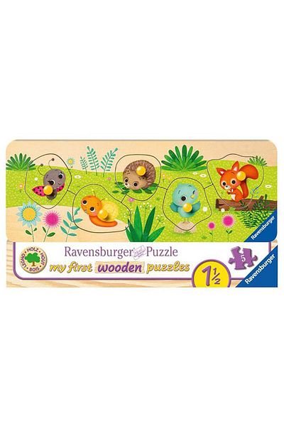 RAVENSBURGER Wooden Puzzle Animals, 5 Pieces