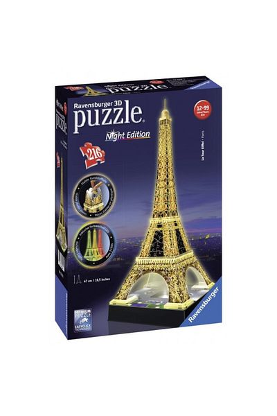 RAVENSBURGER 3D Puzzle Eiffel Tower at Night, 216 Pieces