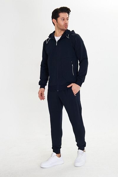 Marco Ferry Σετ ανδρικής φόρμας Cotton Hooded Navy Blue 5746-L