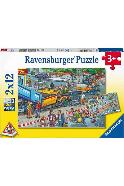 RAVENSBURGER Street Construction Puzzle, 2X12 Pieces