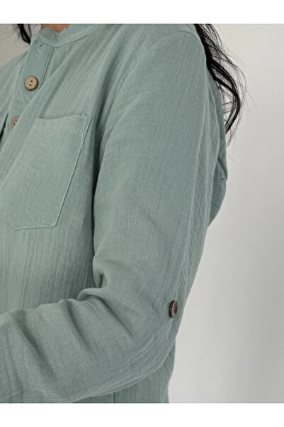 hazelin Γυναικείος πράσινος γιακάς Judge Blus HZL25S-DSB1515