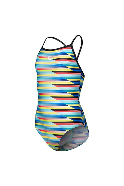 ARENA Racing Stripe Swimsuit Lightdrop Back Çocuk Çok Renkli Yüzücü Mayosu 009006550