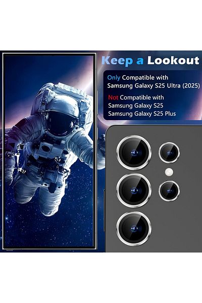 AWH Samsung Galaxy S25 Ultra Camera Lens Protector, AR+AF Tempered Glass & 9H Anti-Scratch Metal