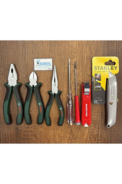 Bosch 7 Parça El Aleti Seti Pense Yankeski Kargaburun  İzeltaş Set Yüksek Kal...