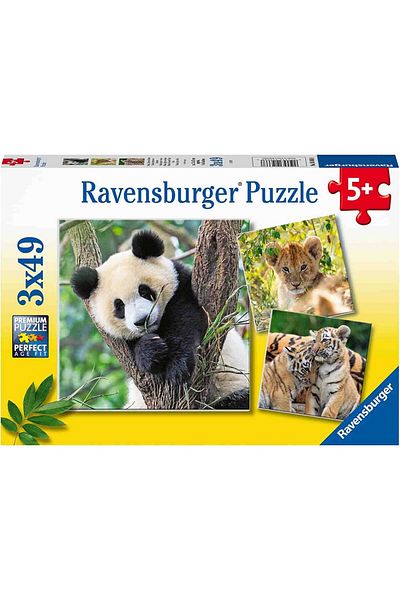RAVENSBURGER Panda, Lion and Tiger Puzzle, 3X49 Pieces