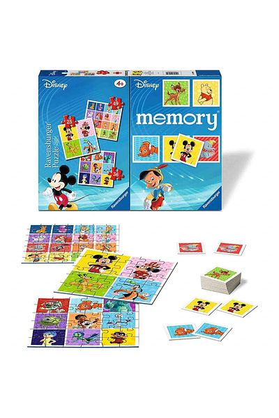 RAVENSBURGER Puzzle + Memory Game Disney Characters, 25/36/49 Pieces