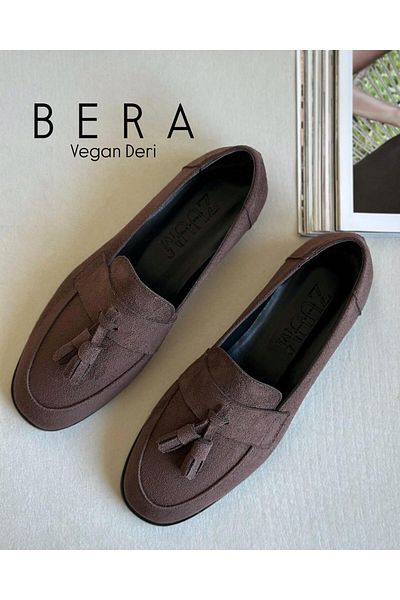 Zuum Дамски ежедневни мокасини Bera Tassel - кафяви велурени
