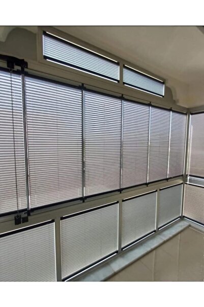 PLISED HOME Kül Gri Plise Perde Katlanır Cam Balkon Perdesi Kancalı Veya Vidalı