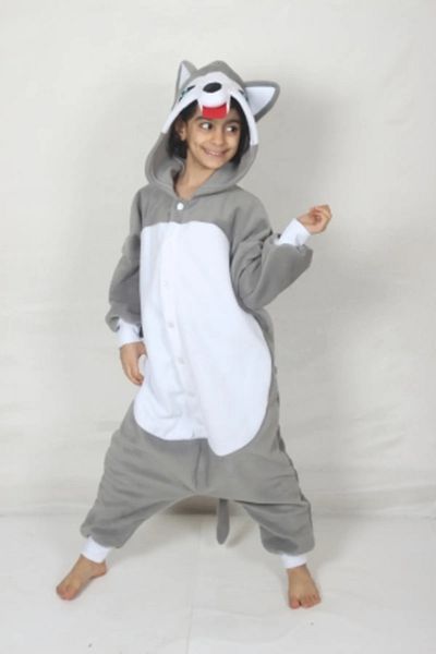 Kadıköy Kostüm Παιδική στολή Kigurumi Siberian Husky Wolf Στολή ζώων