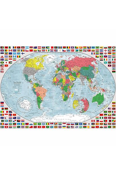 RAVENSBURGER Puzzle Political Map of the World 2, 1000 Pieces