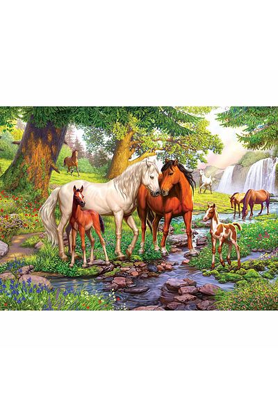 RAVENSBURGER Horse Family Puzzle on the River, 300 Pieces