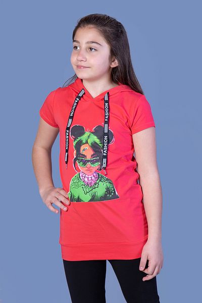 Toontoy Girl's Billie Eilish Printed Hooded Sweatshirt
