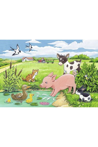 RAVENSBURGER Farm animals puzzle, 2x12 pieces
