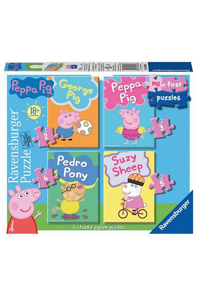 RAVENSBURGER Puzzle Set 4 Buc Peppa Pig, 2/3/4/5 Piese