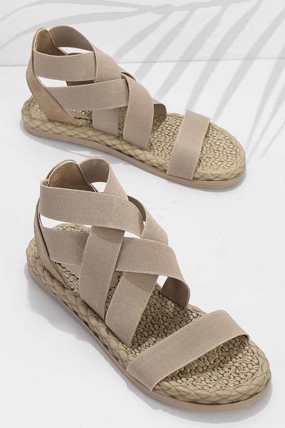 Bambi Beigefarbene Damensandalen K05682020215