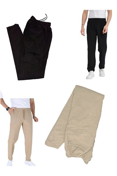 BEYAZTOPTAN Hambez Elastic Comfortable Fit Cotton 2-Piece Combination Men's Tracksuit-Pants Bottom