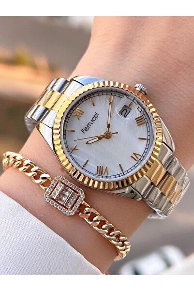 Ferrucci Rlx Kasa Takvimli 24 Ay Garanntili Yeni Sezon Kadın Kol Saat Bilekli...