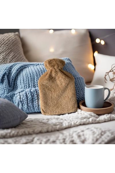 Eq deco Hot Water Bag - Coffee with Plush Cover and Milk