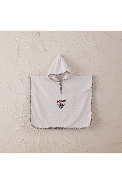 Ecocotton معطف أطفال مضحك لكرة القدم 100% قطن عضوي مطرز باللون الأبيض من 2 إلى 5 سنوات