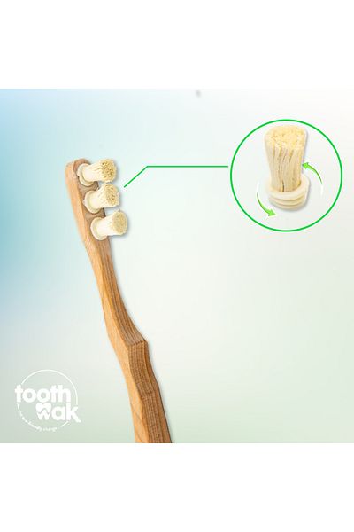 kırmed Miswak Toothbrush, Natural Organic Toothbrush with Miswak Head