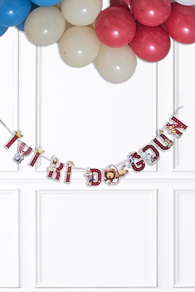 PEKSHOP Sirk İyi Ki Doğdun Banner Sirk Tema Doğum Günü Duvar Süsü