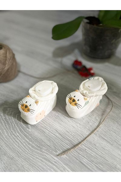 Bamoola Newborn Zilli Combed Cotton Booties 3D (teddy bear - Cat - Butterfly - Rabbit)
