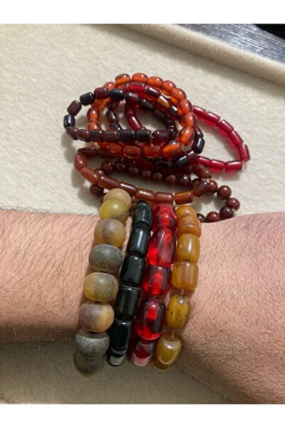 Newa Jewellry 10 lü Sıkma Kehribar Bileklik (10 Farklı Renk) Konbin