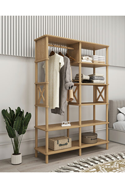 ÇMD ÇAKIR MOBİLYA DEKORASYON Lusso Elbise Dolabı - Vestiyer - Gardolap - Minimalist Mdf^lam Ve Ahşap Ayak Tasarımıyla Tinyhouse