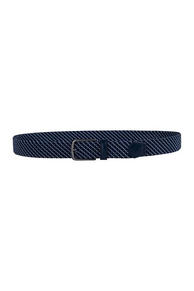 PAUL&SHARK Men's Durable Fabric Navy Blue Belt with Metal Buckle 25416003 -W26
