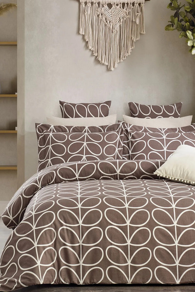 İQON Еластично прилепващо чаршафче за двойно легло OUTLET Retro Coffee (с деф...