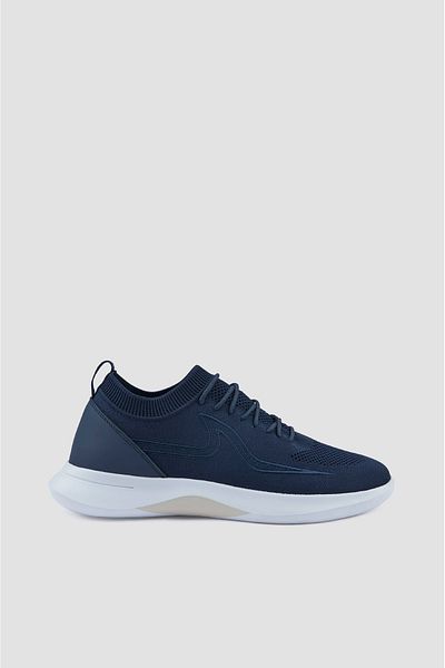 PAUL&SHARK Men's Lace Closure Rubber Fin Printed Flexible Running Sole Navy Blue Shoes C0P8023-050