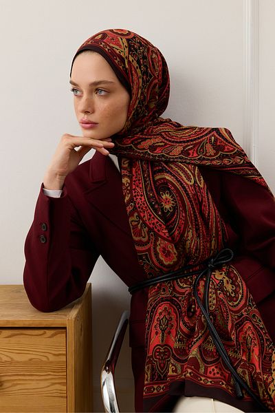 Qef Deluxe Summer Shawl Alice Burgundy