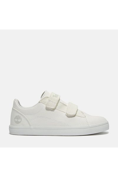 Timberland Stone Jump Low Hook & Loop Sneaker Kids White Sports Shoes Tb0A6C1Jetw1