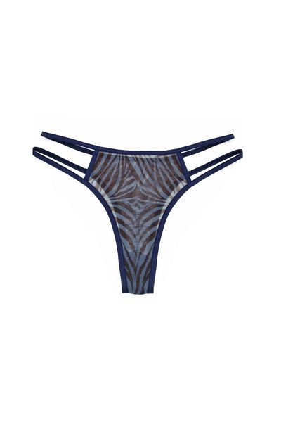 Simi Underwear Zebra Printed Women's Drawstring Design Thong Panties