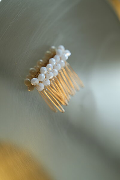 İstoria Bridal 2 bucăți mini pieptene auriu cu mărgele de cristal, accesoriu pentru păr pentru logodnă-nunta, 4 cm