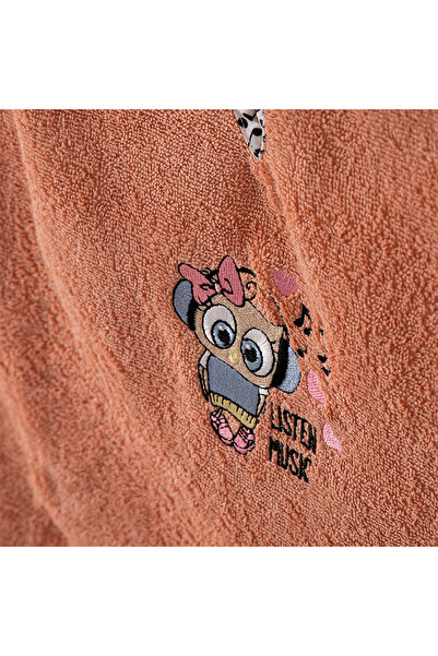 Ecocotton Melodica Baby Poncho 100% Organic Cotton Embroidered Salmon 2-5 Years