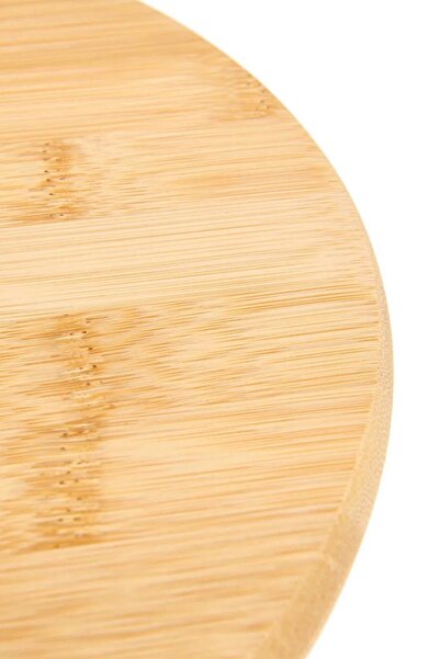 Meturas Bambu Yuvarlak Pasta Ve Börek Sunumluk Standı - 24 X 9,5 Cm Doğal Ve Şık Servis Tablası