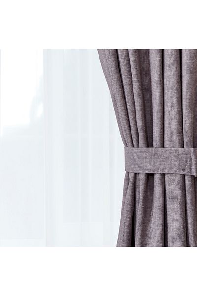 Evidea Soft Bella Linen Curtain - Gray - 140X270 cm